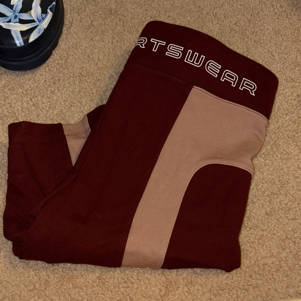 Nike Sportswear Maroon and Tan Biker Shorts
